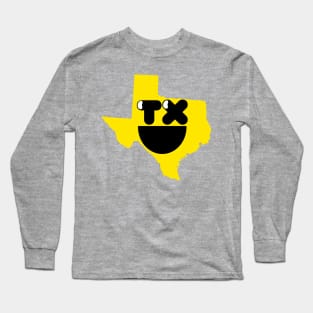 Texas States of Happynes- Texas Smiling Face Long Sleeve T-Shirt